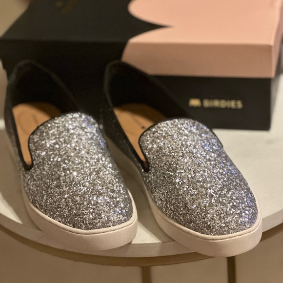 Birdies the Swift slip on sneaker in crushed chrome - Picture 3 of 4